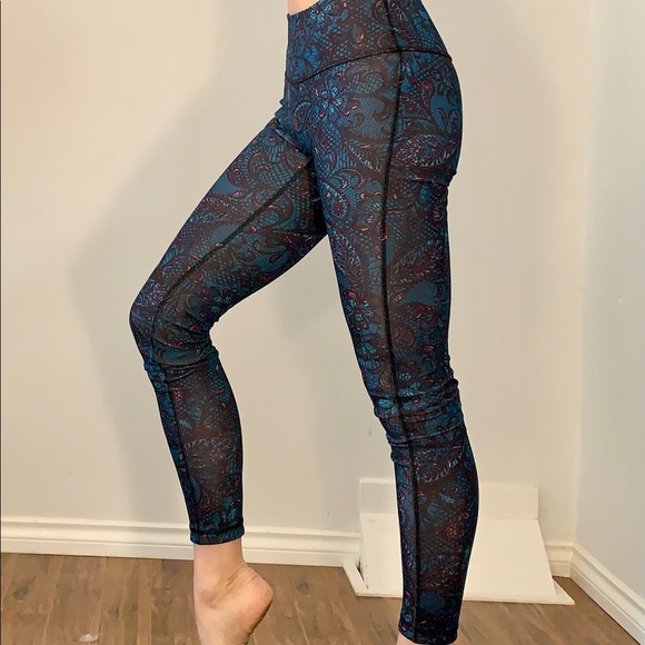 Turquoise paisley leggings size S - Picture 1 of 4